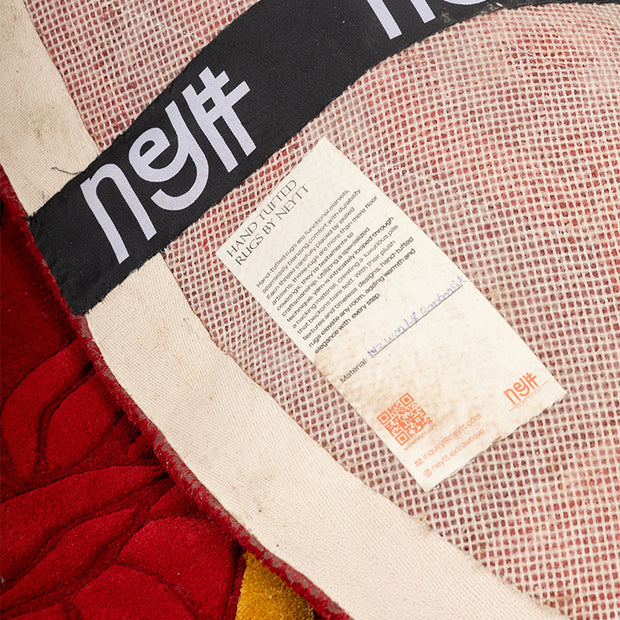 Lalima Red Wool Bamboo Silk 4x4 feet Round Rug - I MEAN DESIGN