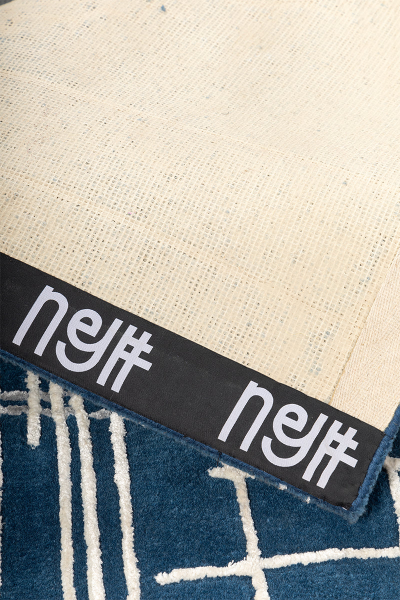 Baron Blue Wool Viscose 5x8 feet Rectangle Rug