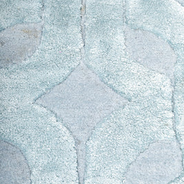 Interlock Light Blue Wool Bamboo Silk 5x8 feet Rectangle Rug - I MEAN DESIGN