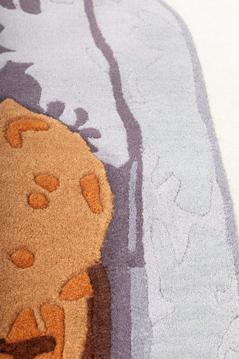 Fossil Imprint Multi Brown NZ Wool 6x9 feet Rectangle Rug - I MEAN DESIGN