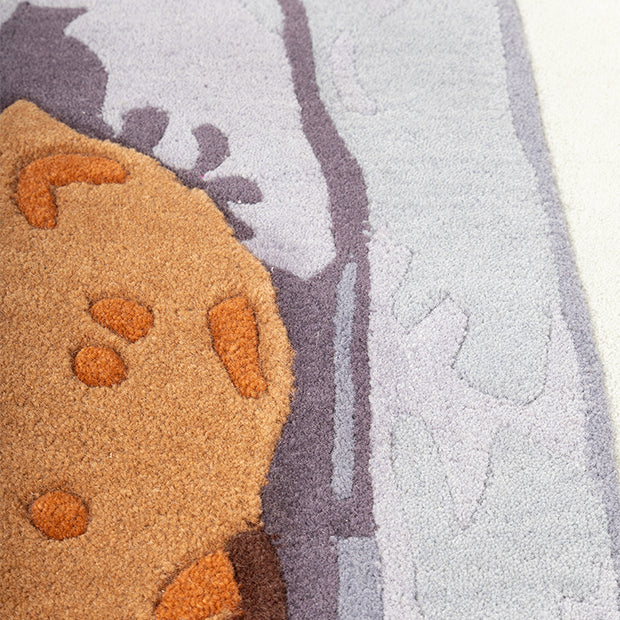 Fossil Imprint Multi Brown NZ Wool 6x9 feet Rectangle Rug - I MEAN DESIGN