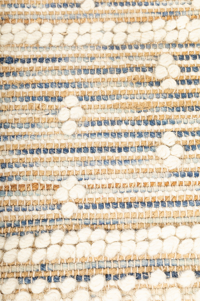 Threads of Faith Blue & Grey NZ Wool bamboo silk 5x8 feet Rectangle Rug - I MEAN DESIGN