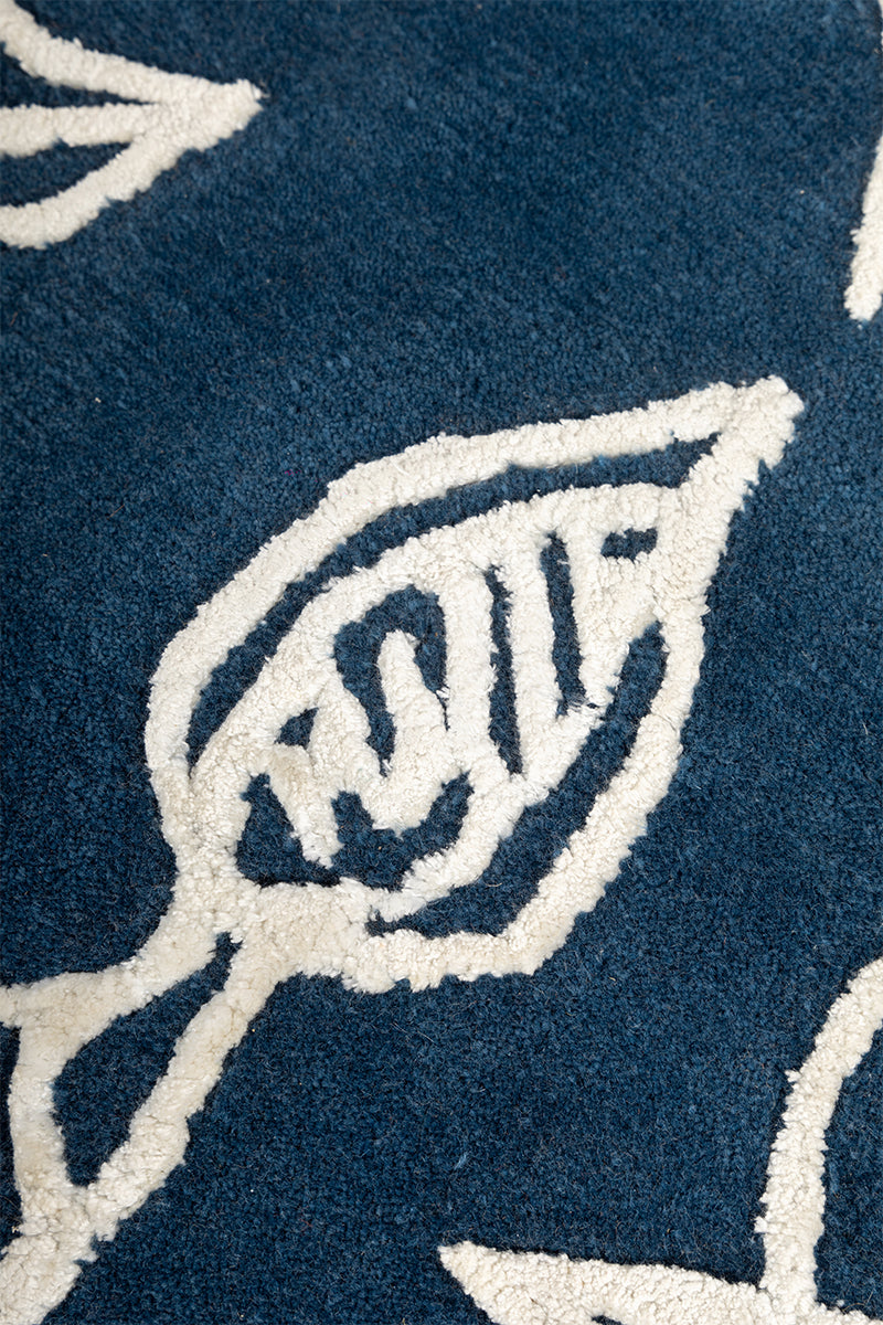 Ranger Blue Wool Viscose 6x6 feet Round Rug - I MEAN DESIGN