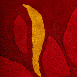 Lalima Red Wool Bamboo Silk 4x4 feet Round Rug - I MEAN DESIGN