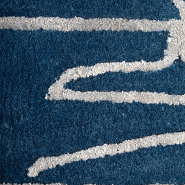 Baron Blue Wool Viscose 5x8 feet Rectangle Rug