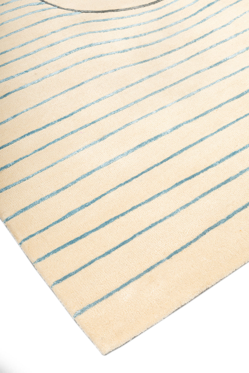 Inusanga Green & Beige Wool Viscose 5x8 feet Rectangle Rug - I MEAN DESIGN