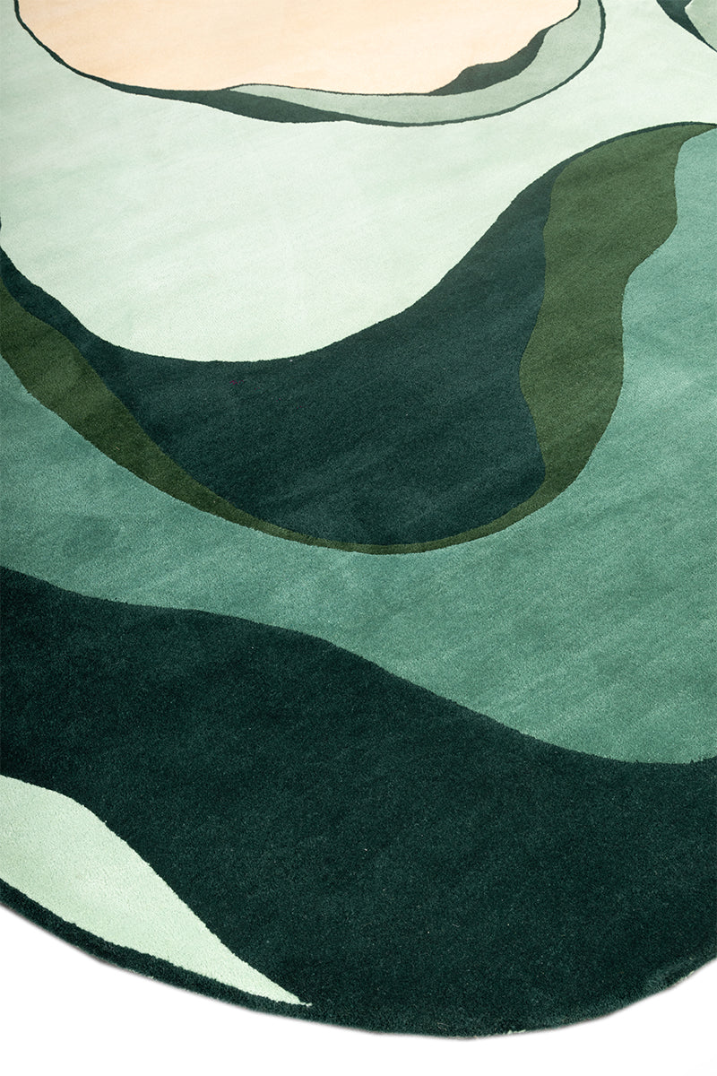 Canopy Green NZ Wool 7x9 feet Irregular Rug - I MEAN DESIGN