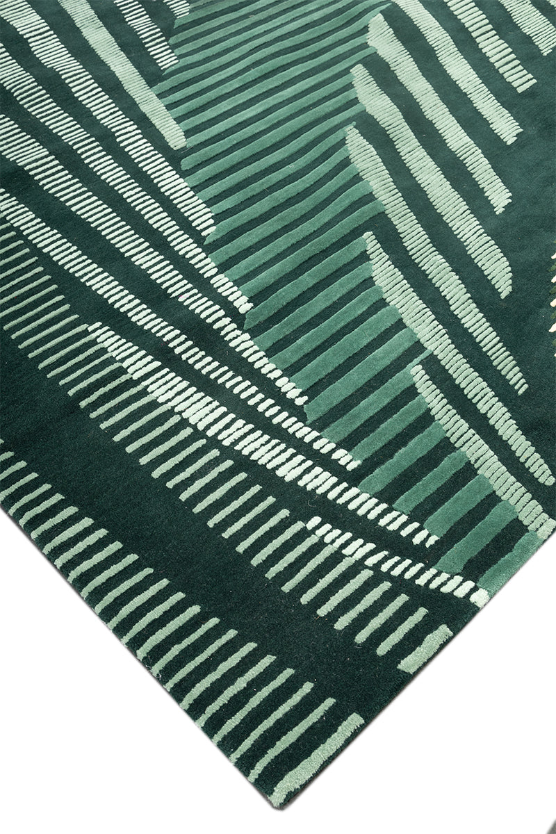 Palmera Green NZ Wool 7x9 feet Rectangle Rug - I MEAN DESIGN