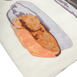 Fossil Imprint Multi Brown NZ Wool 6x9 feet Rectangle Rug - I MEAN DESIGN