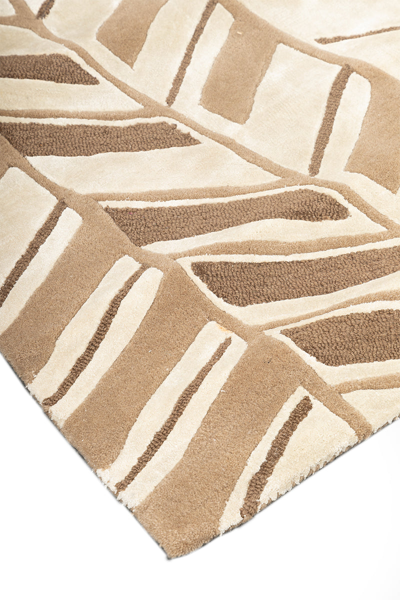 Desert Vine Brown & Beige Wool Viscose 6x9 feet Rectangle Rug - I MEAN DESIGN