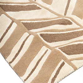 Desert Vine Brown & Beige Wool Viscose 6x9 feet Rectangle Rug - I MEAN DESIGN
