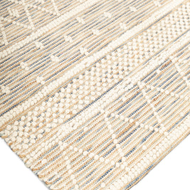 Threads of Faith Blue & Grey NZ Wool bamboo silk 5x8 feet Rectangle Rug - I MEAN DESIGN