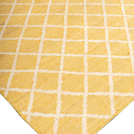 Yellow Kilim Yellow Jute 6x9 feet Rectangle Rug - I MEAN DESIGN