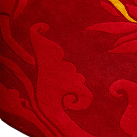 Lalima Red Wool Bamboo Silk 4x4 feet Round Rug - I MEAN DESIGN