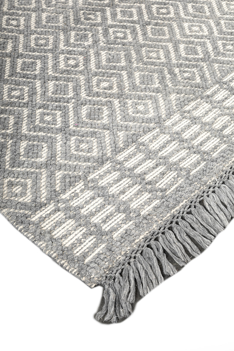Kairo Natural Grey Wool 5x8 feet Rectangle Rug
