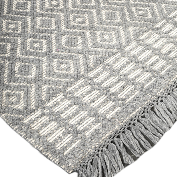 Kairo Natural Grey Wool 5x8 feet Rectangle Rug