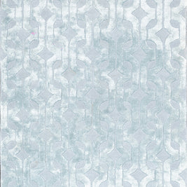 Interlock Light Blue Wool Bamboo Silk 5x8 feet Rectangle Rug - I MEAN DESIGN