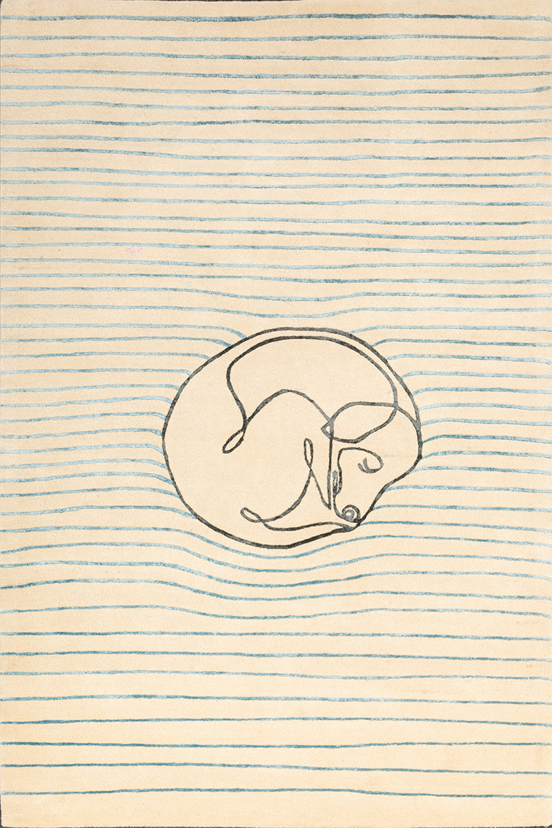 Inusanga Green & Beige Wool Viscose 5x8 feet Rectangle Rug - I MEAN DESIGN