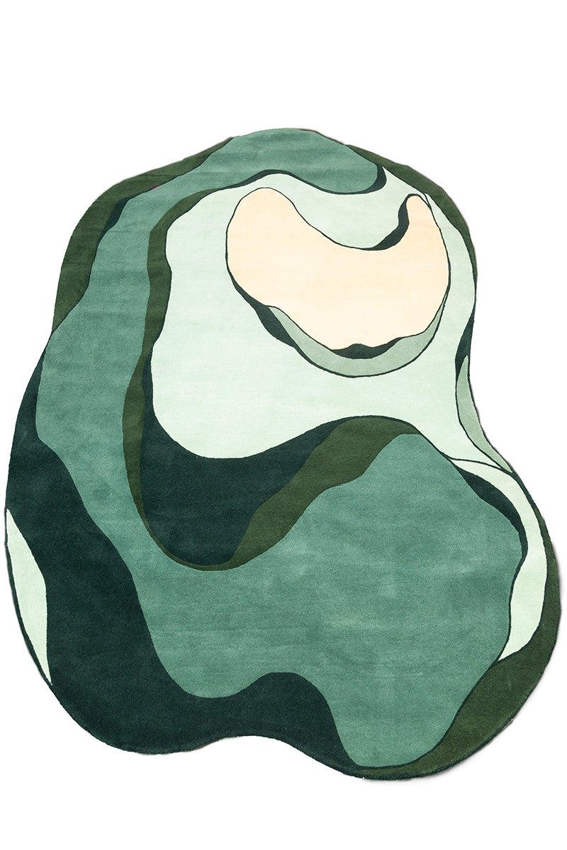 Canopy Green NZ Wool 7x9 feet Irregular Rug - I MEAN DESIGN