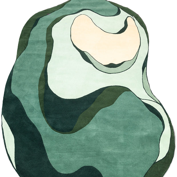 Canopy Green NZ Wool 7x9 feet Irregular Rug - I MEAN DESIGN