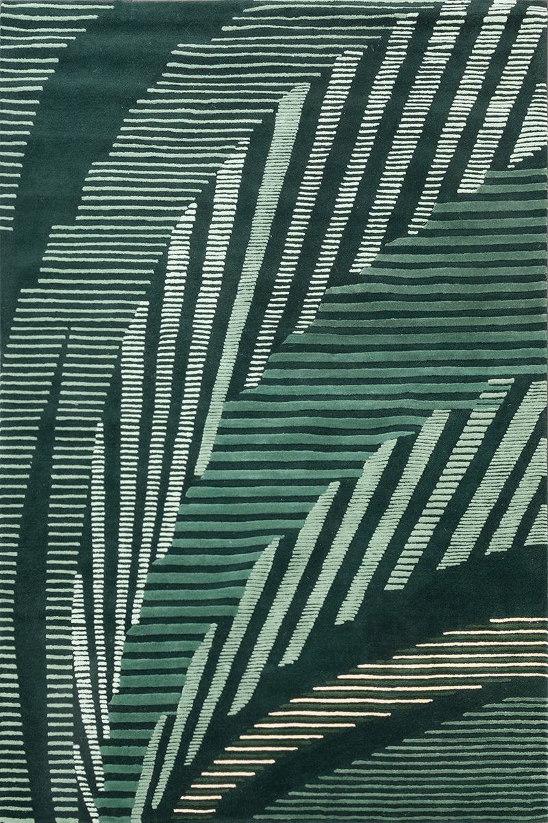 Palmera Green NZ Wool 7x9 feet Rectangle Rug - I MEAN DESIGN