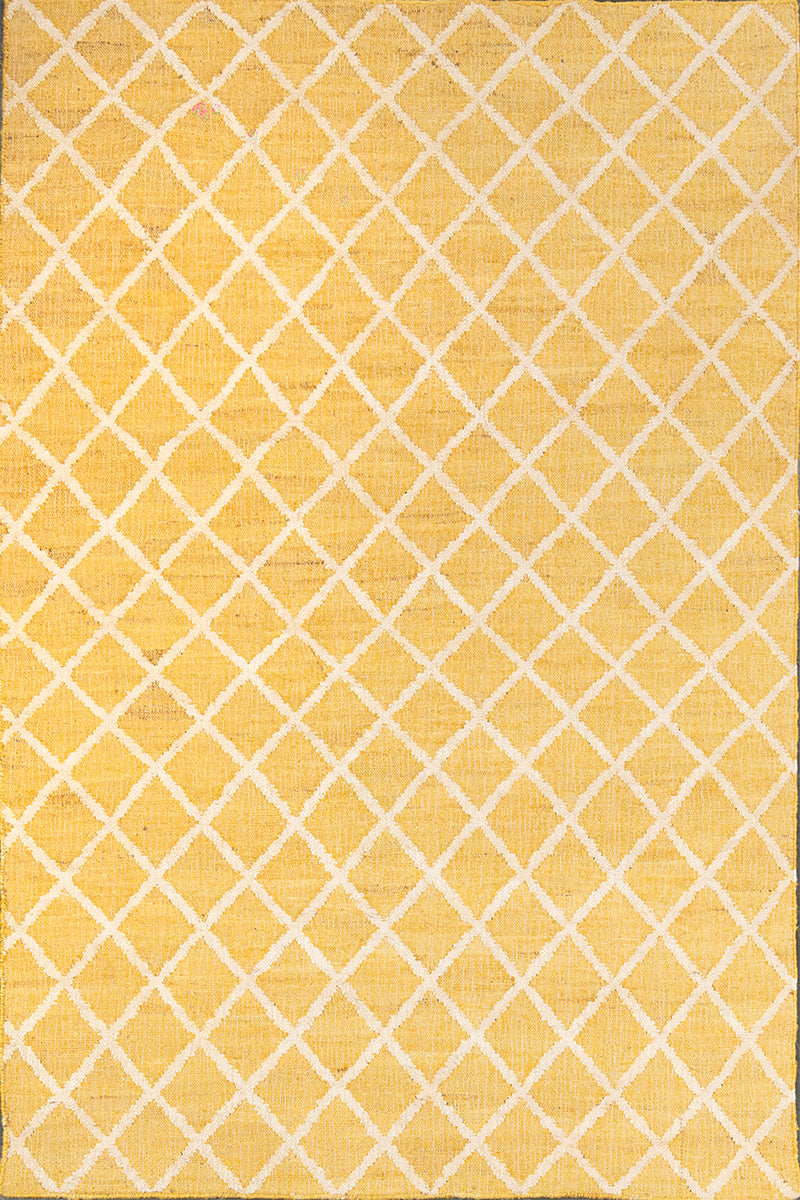 Yellow Kilim Yellow Jute 6x9 feet Rectangle Rug - I MEAN DESIGN