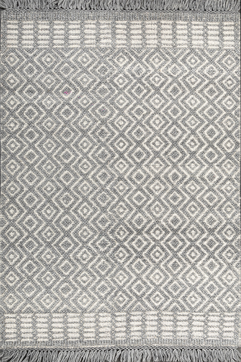 Kairo Natural Grey Wool 5x8 feet Rectangle Rug