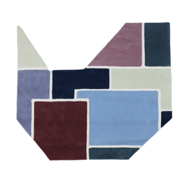 Mosaic Multicolour Wool 5.4x6 feet Irregular Rug - I MEAN DESIGN