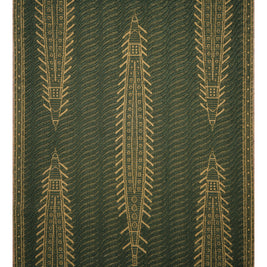 Vallamkali Green & Gold Sisal 6x9 feet Rectangle Rug - I MEAN DESIGN