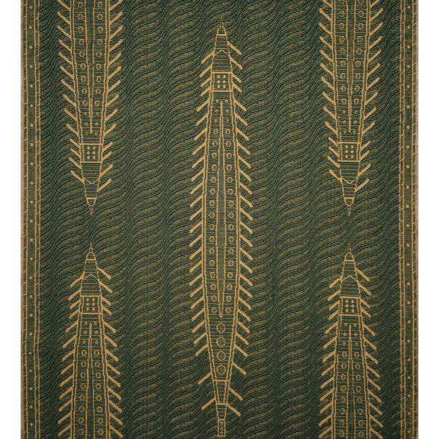 Vallamkali Green & Gold Sisal 6x9 feet Rectangle Rug - I MEAN DESIGN