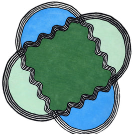 Verso Multicolour Wool 5.5x5.4 feet Irregular Rug - I MEAN DESIGN