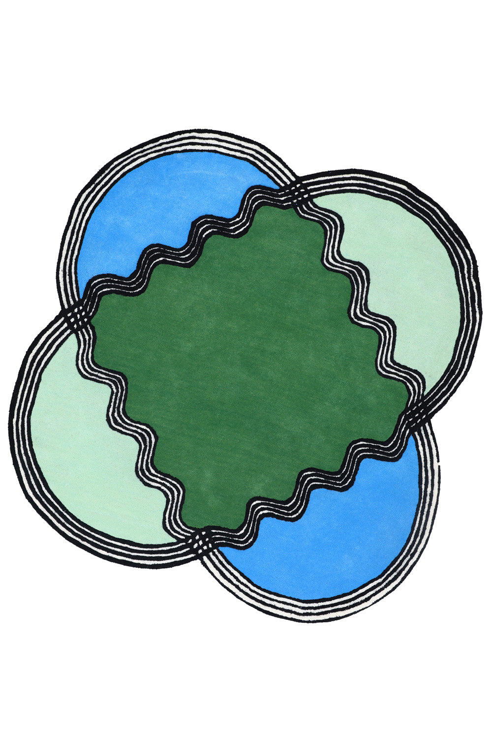 Verso Multicolour Wool 5.5x5.4 feet Irregular Rug - I MEAN DESIGN