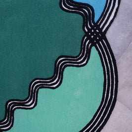 Verso Multicolour Wool 5.5x5.4 feet Irregular Rug - I MEAN DESIGN