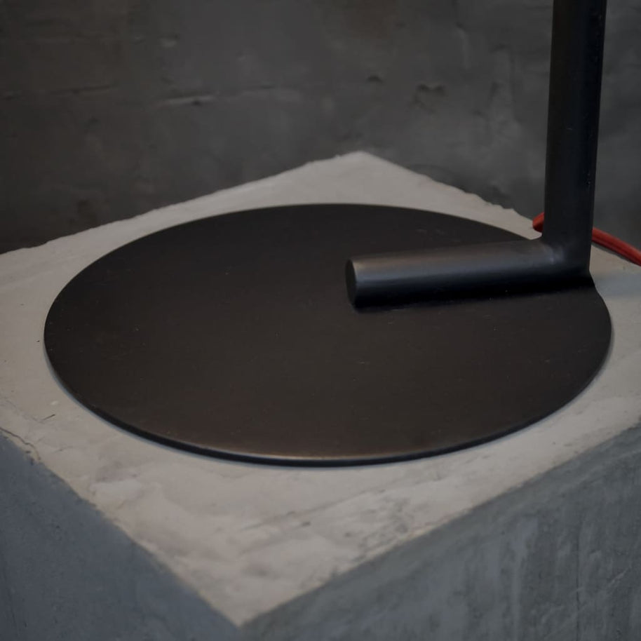 Vertigo Black Frosted Glass Bedside Lamp - The Black Steel