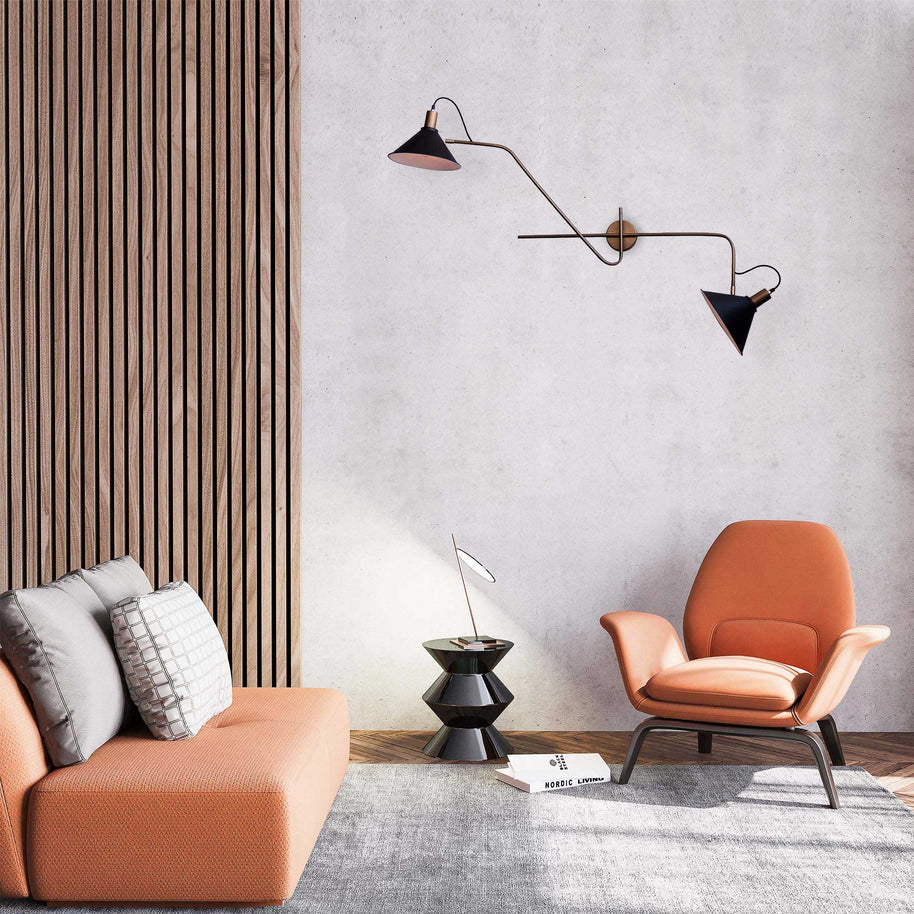 double arm wall light swing arm swivel lamps modern lampshades black light