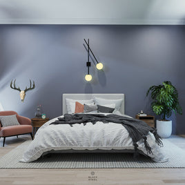 Minimalistic Frosted Glass Wall Light Fixture - The Black Steel
