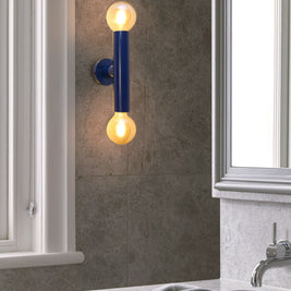 Blue Pop Color Wall Lamp: Contemporary Design with Twin Up-and-Down Lights