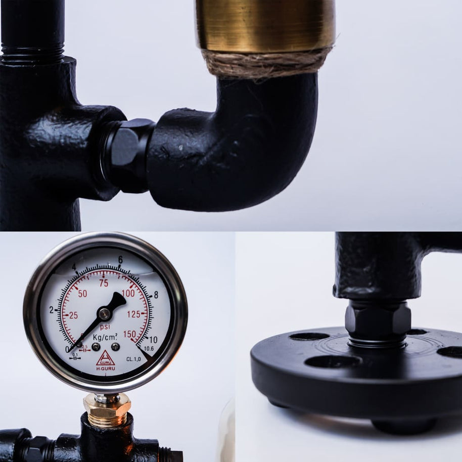 Warehouse Pressure Gauge Twisted Industrial Lamp - The Black Steel