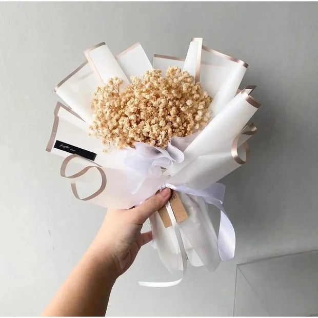 Close up of White Baby Breath dried flowers for bouquet arrangements and floral styling