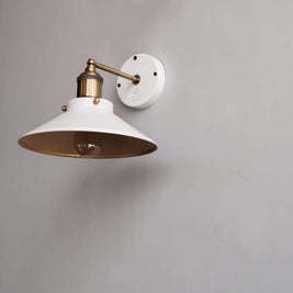 White Scandinavian Cone Wall lamp - The Black Steel