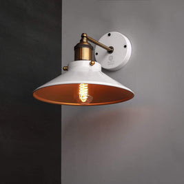 White Scandinavian Cone Wall lamp - The Black Steel