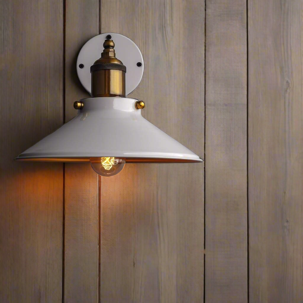 wooden wall sconce white