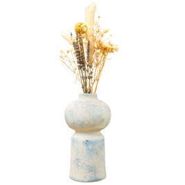 Coastal Bloom Blue & White Porcelain Vase with Dried Flowers | Home Décor - https://artecasa.in/