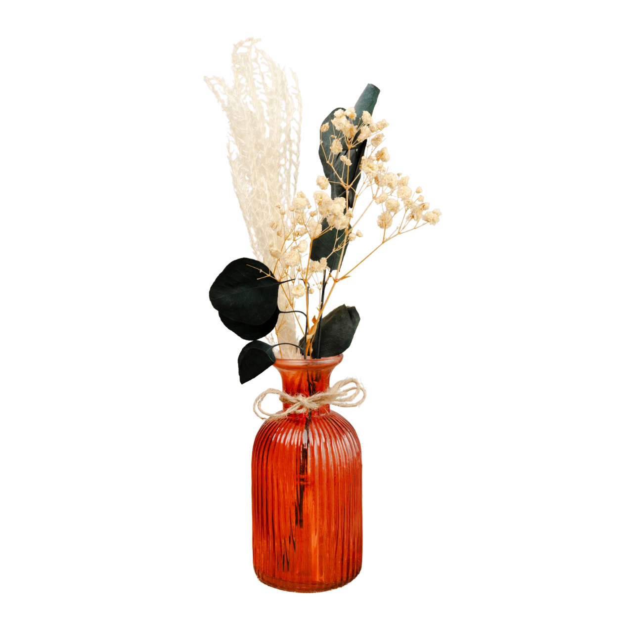 Amber Haven Large Glass Vase with Dried Flowers | Elegant Home Décor - https://artecasa.in/