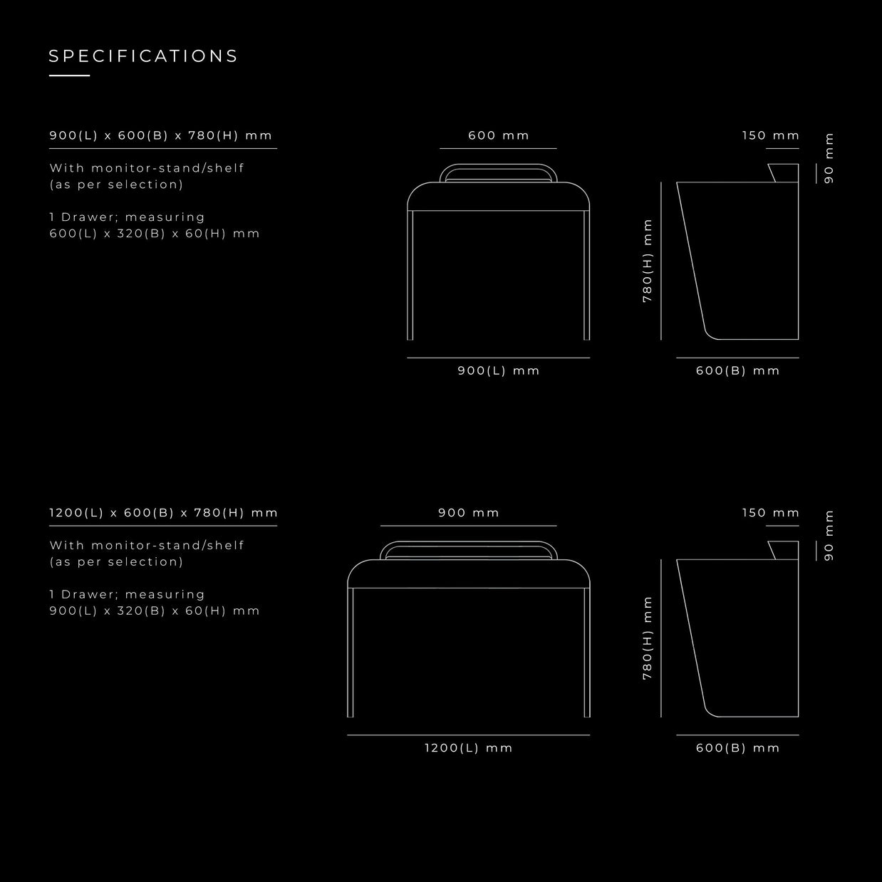 Clutch Work Table with a Monitor Stand