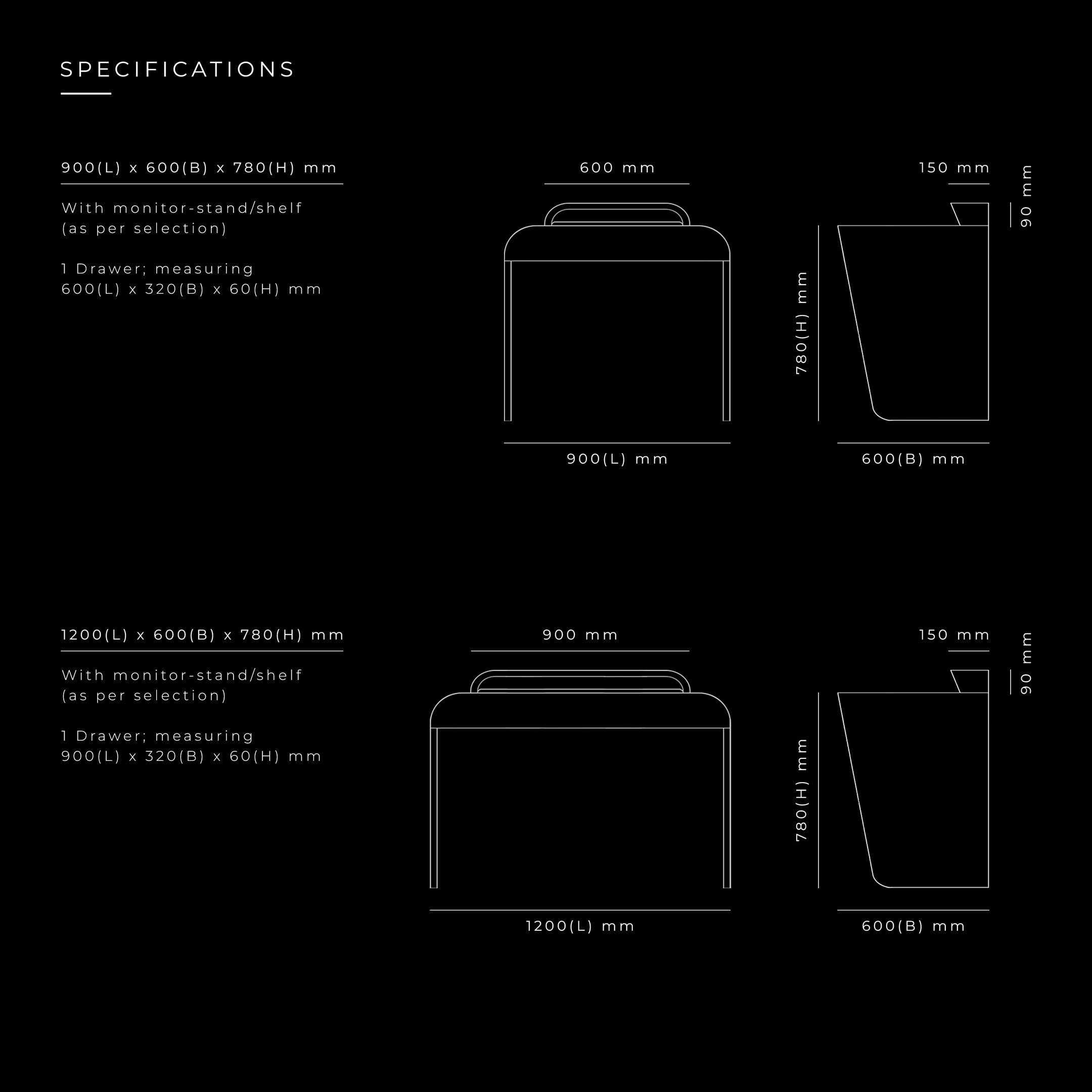 Clutch Work Table with a Monitor Stand