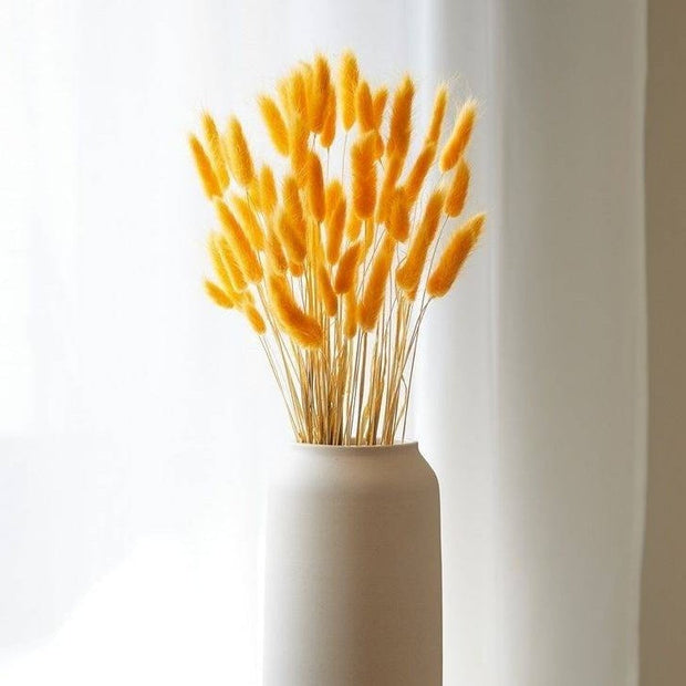 Yellow Bunny Tails Dried Flowers Bundle for Vase and Home Decor
